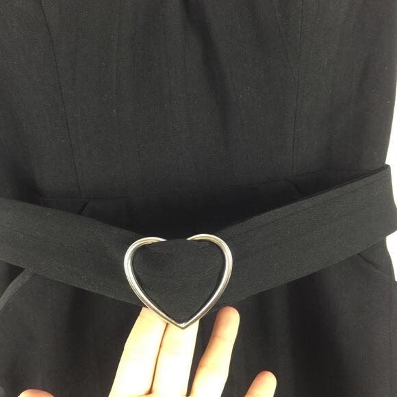 Lovers + Friends Camilla Black Bustier Heart Belt Straight Leg Jumpsuit Small - Picture 9 of 14